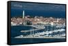 An elevated view of the town of Isola overlooking Adriatic Sea, Isola, Slovenia, Europe-Sergio Pitamitz-Framed Stretched Canvas