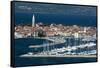 An elevated view of the town of Isola overlooking Adriatic Sea, Isola, Slovenia, Europe-Sergio Pitamitz-Framed Stretched Canvas