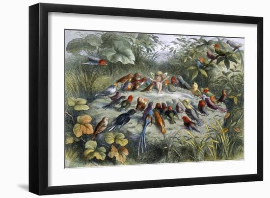 An Elf and Birds-null-Framed Giclee Print