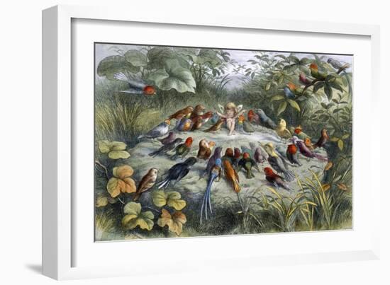 An Elf and Birds-null-Framed Premium Giclee Print