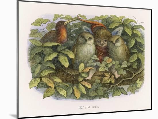 An Elf Fraternises with the Owls-Richard Doyle-Mounted Art Print