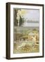 An Elf Peeps at a Lake-Spirit as She Relaxes Under the Surface-Leo Bates-Framed Art Print