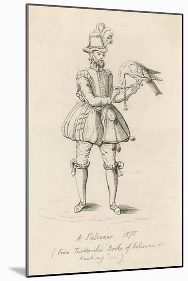 An Elizabethan Falconer with His Bird-S. Major-Mounted Art Print