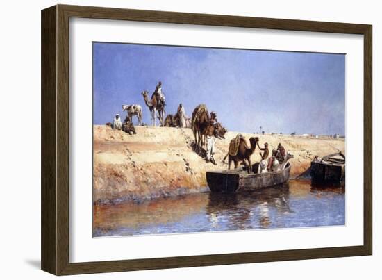 An Embarkment of Camels on the Beach at Sale, Maroc, 1880-Edwin Lord Weeks-Framed Giclee Print