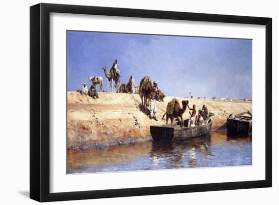 An Embarkment of Camels on the Beach at Sale, Maroc, 1880-Edwin Lord Weeks-Framed Giclee Print