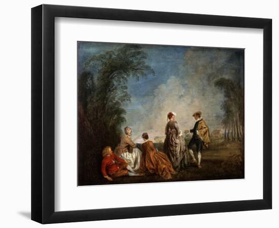 An Embarrassing Proposal, 1715-1716-Jean-Antoine Watteau-Framed Premium Giclee Print