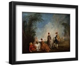 An Embarrassing Proposal, 1715-1716-Jean-Antoine Watteau-Framed Premium Giclee Print