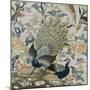 An Embroidered Roundel of Cream Satin, with a Pair of Peacocks and Other Birds Among Flowers-null-Mounted Giclee Print