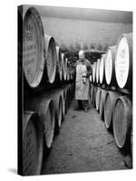 An Employee of the Knockando Whisky Distillery in Scotland, January 1972-null-Stretched Canvas