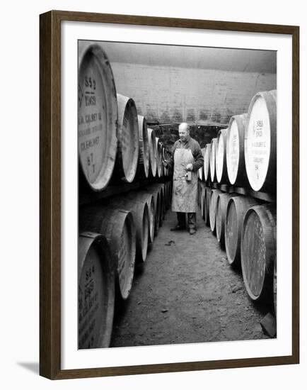 An Employee of the Knockando Whisky Distillery in Scotland, January 1972-null-Framed Premium Photographic Print