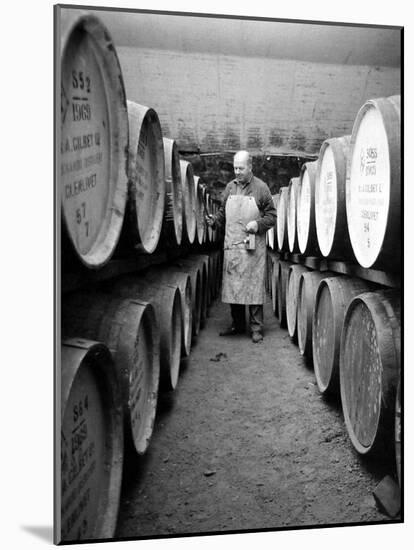 An Employee of the Knockando Whisky Distillery in Scotland, January 1972-null-Mounted Photographic Print