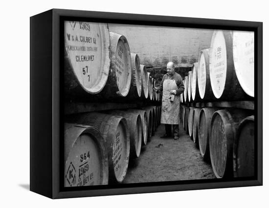An Employee of the Knockando Whisky Distillery in Scotland, January 1972-null-Framed Stretched Canvas