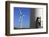 An Employee Works at the Los Cocos Wind Farm in Juancho Pedernales-Stringer-Framed Photographic Print
