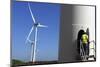 An Employee Works at the Los Cocos Wind Farm in Juancho Pedernales-Stringer-Mounted Photographic Print