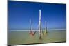 An Empty Red and Yellow Hammock in Holbox Island, Mexico-Karine Aigner-Mounted Photographic Print