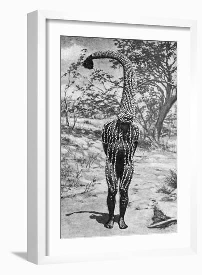 An Emu Man Performing the Sacred Totem of His Group, Australia, 1922-Spencer and Gillen-Framed Giclee Print