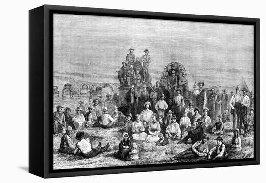 An Encampment of Mormon Converts in the Desert, C1846-null-Framed Stretched Canvas