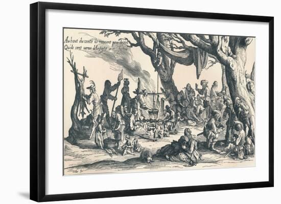 An Encampment of the First Gipsies in Central Europe, c1604, (1907)-Jacques Callot-Framed Giclee Print