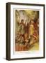 An Encounter Between the Outlaw Robin Hood and the Upholder of the Law the Sheriff of Nottingham-W. Otway Cannell-Framed Art Print