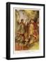 An Encounter Between the Outlaw Robin Hood and the Upholder of the Law the Sheriff of Nottingham-W. Otway Cannell-Framed Art Print