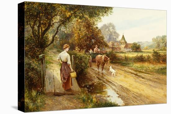 An Encounter on the Road, circa 1900-Ernest Walbourn-Stretched Canvas