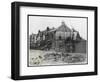 An End-Of-Terrace in Surrey Virtually Obliterated after a German Air Raid-null-Framed Art Print