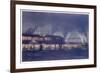 An Engine Driver's View of the Station as He Approaches It at Night, a Picture-Holland Browne-Framed Premium Giclee Print
