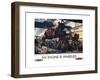 An Engine Is Wheeled Railroad Advertisement Poster-Terence Tenison Cuneo-Framed Giclee Print