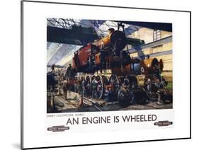 An Engine Is Wheeled Railroad Advertisement Poster-Terence Tenison Cuneo-Mounted Giclee Print