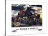 An Engine Is Wheeled Railroad Advertisement Poster-Terence Tenison Cuneo-Stretched Canvas