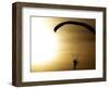 An Engine-Powered Paraglider Soars Through the Air Near Schlesen-null-Framed Photographic Print