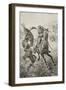 An English Cavalryman Attacks a Zulu Warrior During the Anglo-Zulu War of 1879-null-Framed Giclee Print