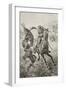 An English Cavalryman Attacks a Zulu Warrior During the Anglo-Zulu War of 1879-null-Framed Giclee Print