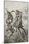 An English Cavalryman Attacks a Zulu Warrior During the Anglo-Zulu War of 1879-null-Mounted Giclee Print