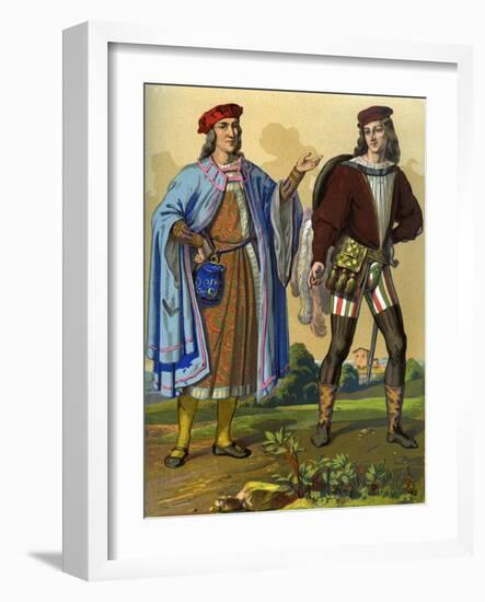 An English Courtier of 1450 and an English Gentleman of 1500-Edward May-Framed Giclee Print