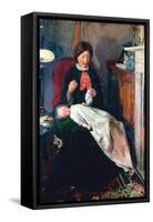 An English Fireside of 1854-5-Ford Madox Brown-Framed Stretched Canvas