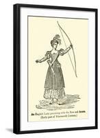 An English Lady Practising with the Bow and Arrow, Early Part of Nineteenth Century-null-Framed Giclee Print