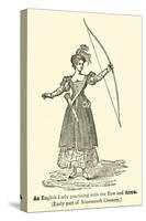 An English Lady Practising with the Bow and Arrow, Early Part of Nineteenth Century-null-Stretched Canvas