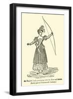 An English Lady Practising with the Bow and Arrow, Early Part of Nineteenth Century-null-Framed Premium Giclee Print