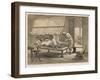 An English Resident's Bedroom, He Relexes While His Feet are Attended To-Captain G.f. Atkinson-Framed Art Print