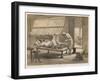 An English Resident's Bedroom, He Relexes While His Feet are Attended To-Captain G.f. Atkinson-Framed Art Print
