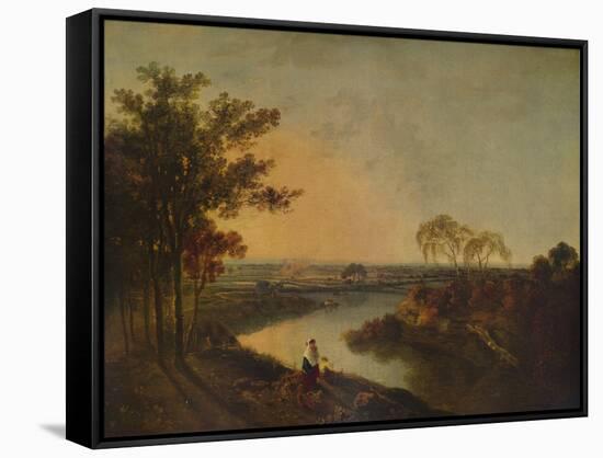 'An English River at Sunset, in the distance the Welsh hills', c1760, (1938)-Richard Wilson-Framed Stretched Canvas