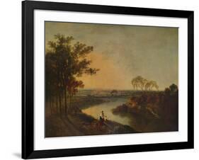 'An English River at Sunset, in the distance the Welsh hills', c1760, (1938)-Richard Wilson-Framed Giclee Print