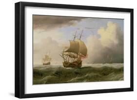 An English Ship Close-Hauled in a Strong Breeze-Willem van de Velde-Framed Giclee Print