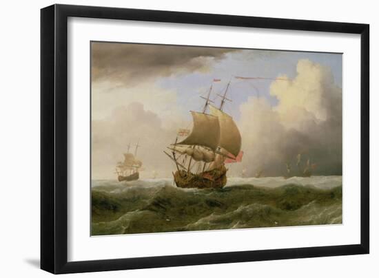 An English Ship Close-Hauled in a Strong Breeze-Willem van de Velde-Framed Giclee Print