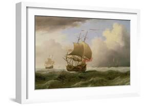 An English Ship Close-Hauled in a Strong Breeze-Willem van de Velde-Framed Giclee Print