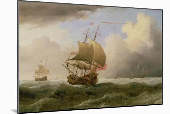 An English Ship Close-Hauled in a Strong Breeze-Willem van de Velde-Mounted Giclee Print