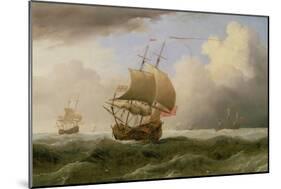 An English Ship Close-Hauled in a Strong Breeze-Willem van de Velde-Mounted Giclee Print