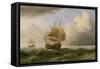 An English Ship Close-Hauled in a Strong Breeze-Willem van de Velde-Framed Stretched Canvas