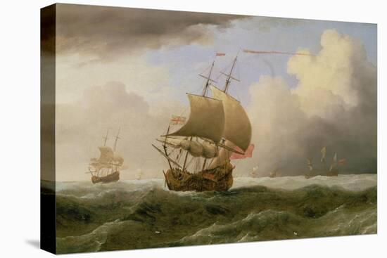 An English Ship Close-Hauled in a Strong Breeze-Willem van de Velde-Stretched Canvas